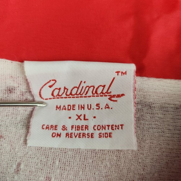 VTG Cardinal Satin Bomber Jacket Men's Extra Large Coach USA Promo 80's Lined - Picture 3 of 12